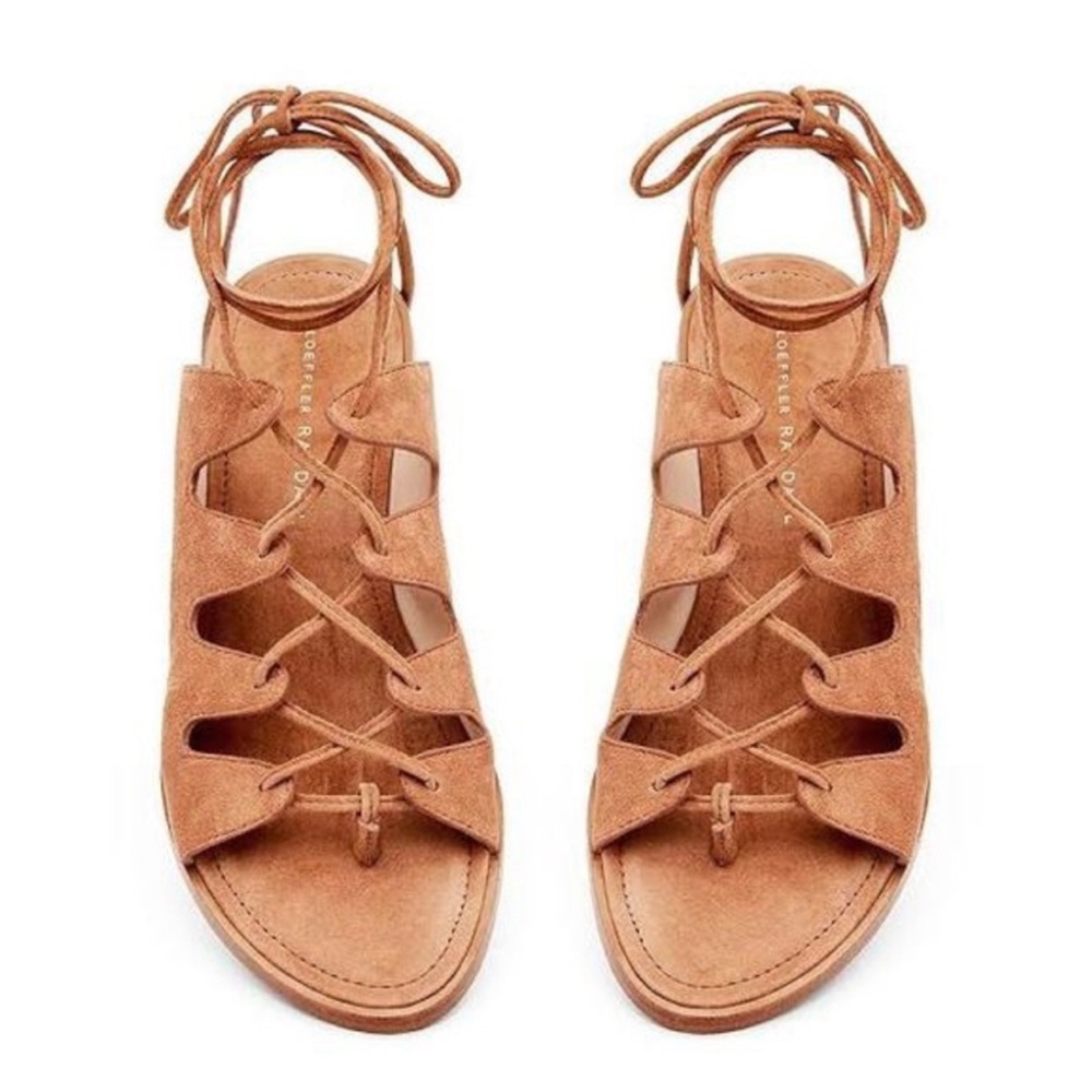 Loeffler Randall suede Kira gladiator sandal, brown, size 8